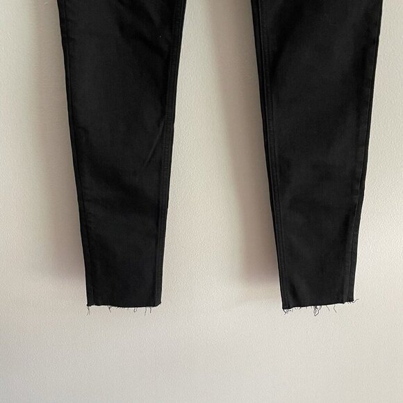 Rag & Bone Women SZ 26 Black Dark Wash Ankle Skinny Raw Hem Denim Jeans - Picture 2 of 13